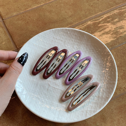 日常好用对夹 深彩色椭圆bb夹少女感夹子头饰过渡期发夹边夹侧边 - 图3