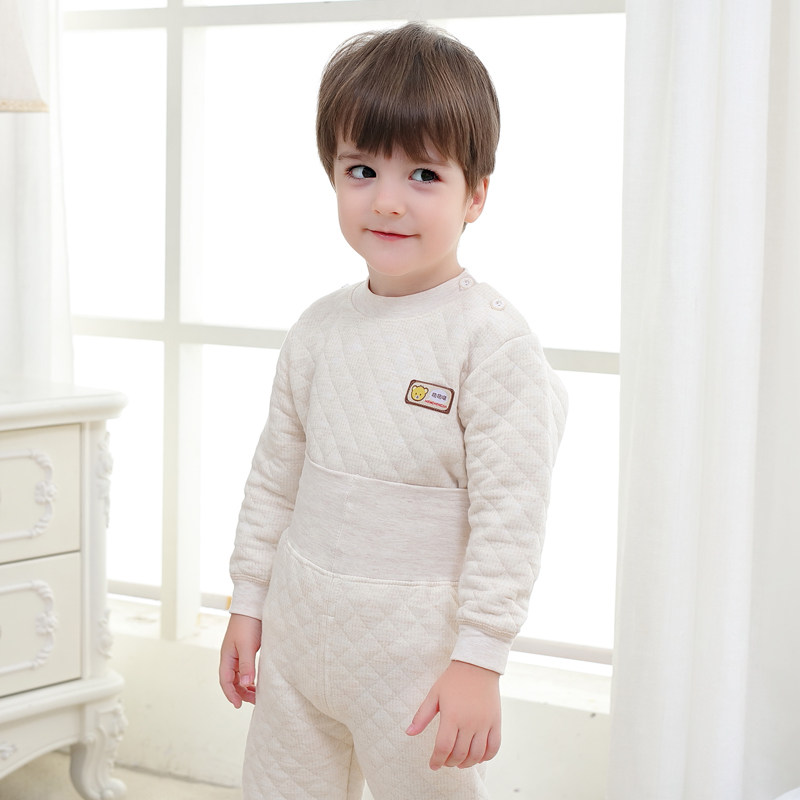 婴幼儿童保暖内衣套装三层夹棉高腰护肚宝宝男女童加厚秋衣秋裤冬,淘宝优惠券,粉丝福利购,淘宝优惠卷