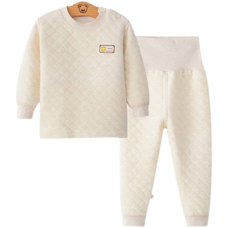 婴幼儿童保暖内衣套装三层夹棉高腰护肚宝宝男女童加厚秋衣秋裤冬,淘宝优惠券,粉丝福利购,淘宝优惠卷