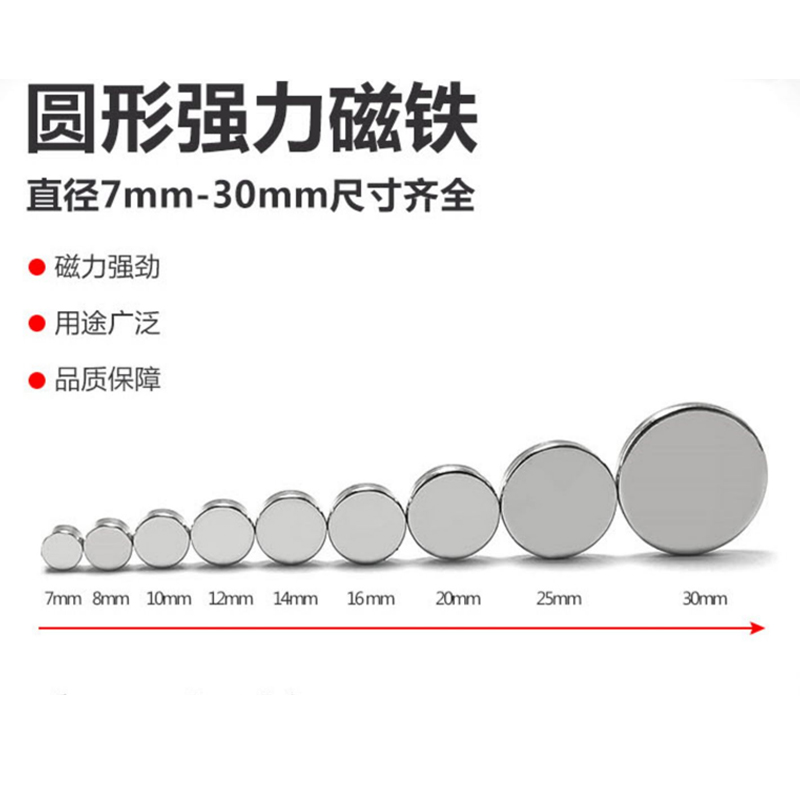 直径2-30mm小号强力磁铁磁疗双面圆形稀土吸铁石强力磁钕铁硼强磁 - 图1