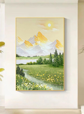 光影植物客厅装饰画奶油ins风系沙发背景墙挂画树叶小清新画