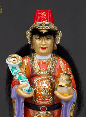 金钱伯神像如意财神爷极彩绘摆件