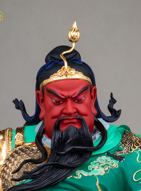 康盛佛缘关公武财神铜像供奉摆件