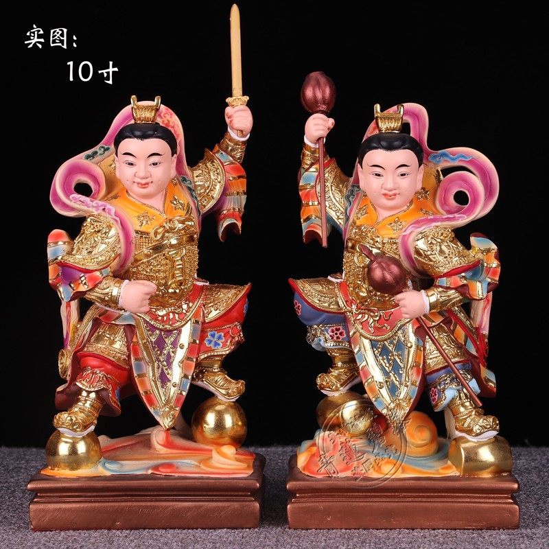 金吒木吒 哪吒/咤三太子8/16寸 中坛元帅神像k金树脂佛像摆件_虎窝淘