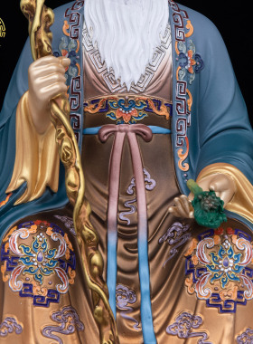 药王菩萨铜彩绘供奉神像