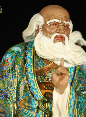 老子神像铜精工创世圣人道家始祖