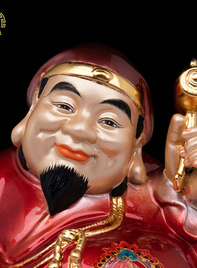 纯铜大黑天神像财神摆件