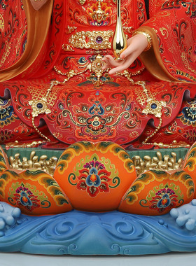 观音菩萨坐莲神像家用三圣摆件