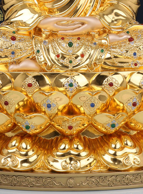 三宝佛铜贴金供奉神像摆件