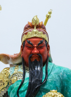 武财神关公像关圣帝君汉白玉摆件