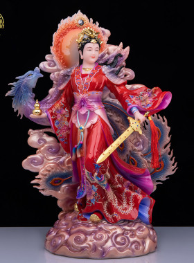九天玄女神像汉白玉供奉摆件