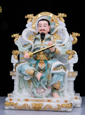 汉白玉彩绘玄天上帝神像供奉