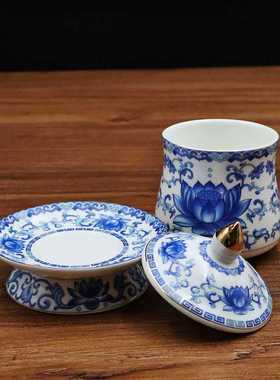 青花瓷圣水杯仙家财神观音供佛