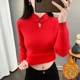 Aolongyang round neck foreign trade export knitted sweater for women
