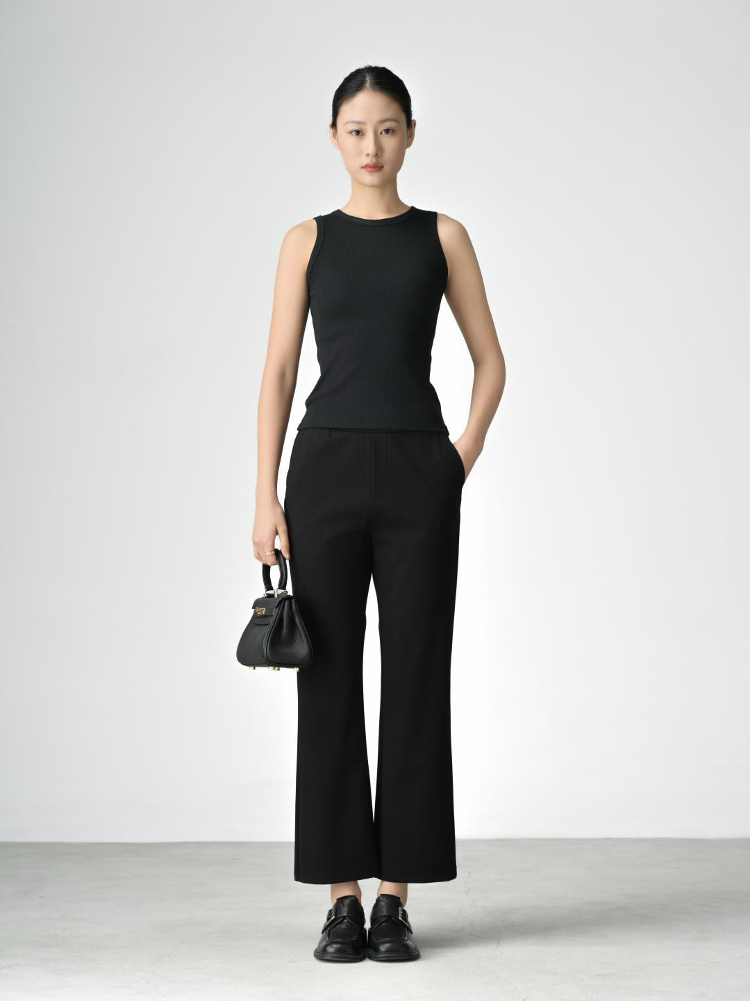 SEAWHEN海维恩进阶塑形微喇裤3.0经典百搭四面弹黑色通勤西装裤