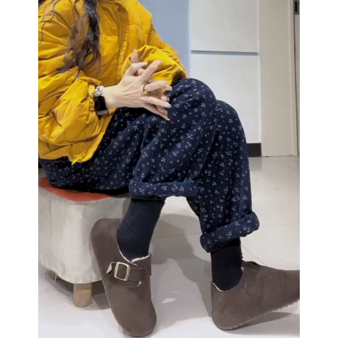 景倩妮韩系小碎花休闲裤2025年冬季新款加绒高腰显瘦宽松哈伦裤,淘宝优惠券,粉丝福利购,淘宝优惠卷