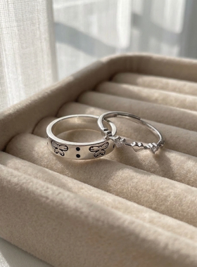 甜酷轻奢蝴蝶结锆石开口食指戒