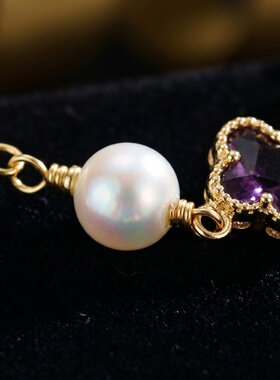 小众轻奢淡水珍珠四叶草手链