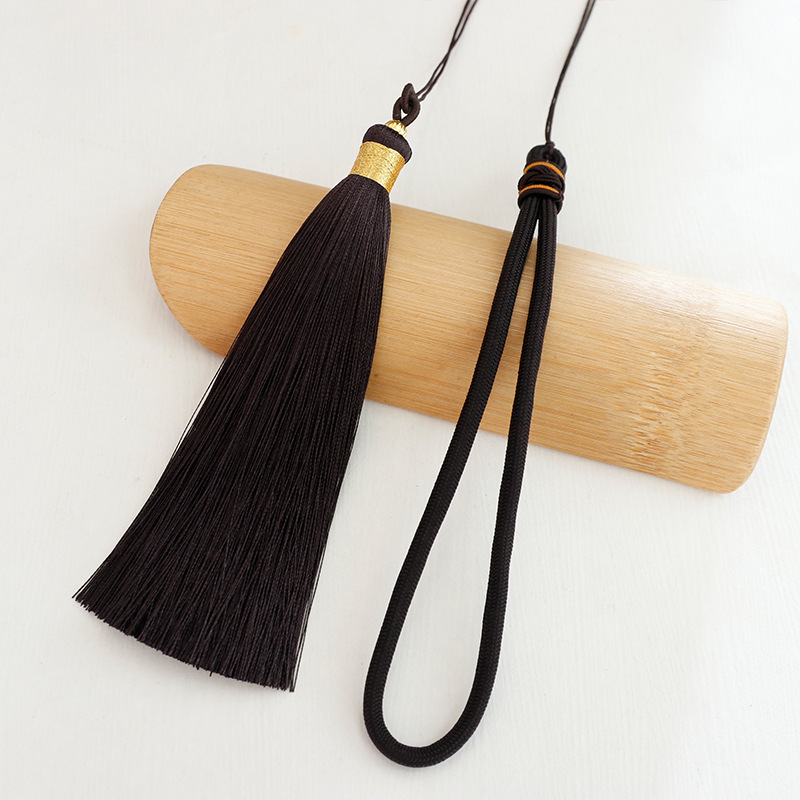 玉器高档千眼菩提子手把件绳文玩翡翠玉佩蜜蜡琥珀把玩绳子挂件绳-图2