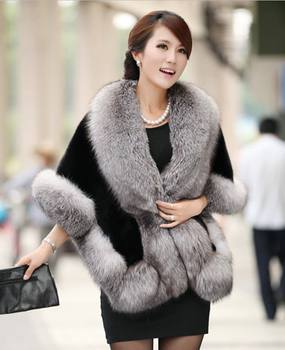 Fur shawl 2018 ລະດູຫນາວໃຫມ່ imitation mink ແມ່ຍິງ fox fur collar cape mink fur coat fur coat