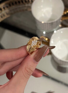 佩珠珠宝缎带拉丝工艺戒指