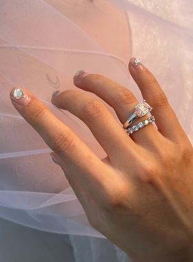 佩珠珠宝粉色高碳钻戒指