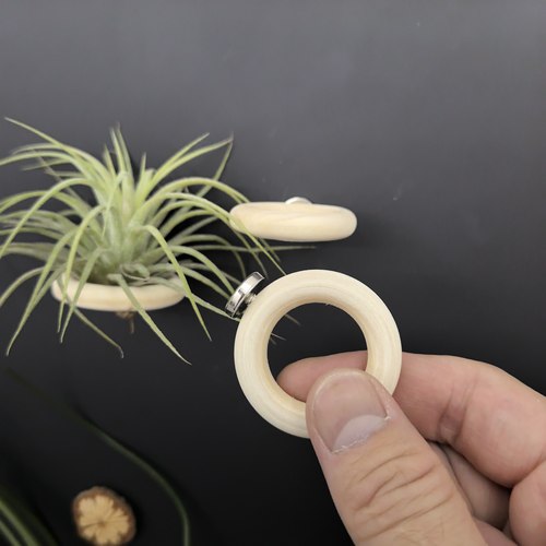 原木风磁吸木环磁吸装饰手工diy冰箱贴画框装饰空气凤梨支架底座 - 图3