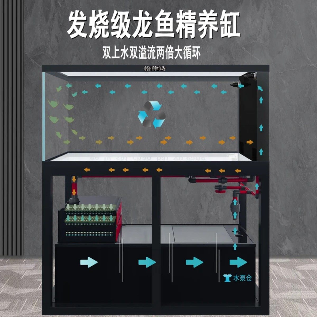 格律诗工业风龙鱼缸底滤缸精养缸落地式吉罗蝴蝶鲤鳜鱼南美缸大型,淘宝优惠券,粉丝福利购,淘宝优惠卷