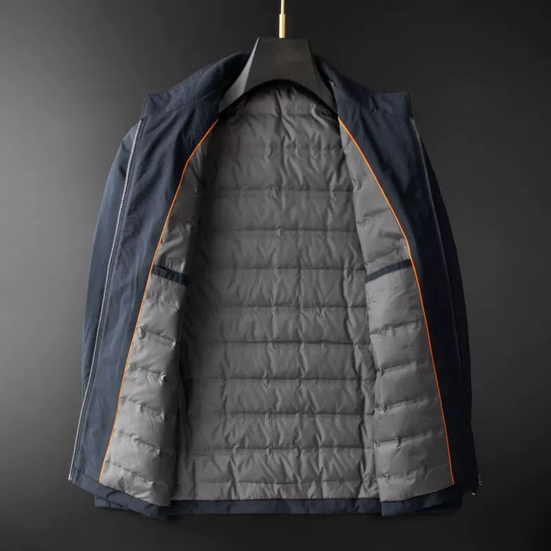Men's winter light and thin quality comfortable keep warm down jacket, feather stuffing