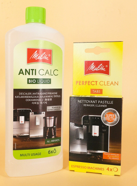 德国Melitta美乐家清洁全自动咖啡机保养除垢液粉片清洗清理2件套