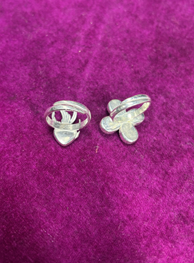 25年新款苗银戒指diy挂件配件空托底托模具戒指