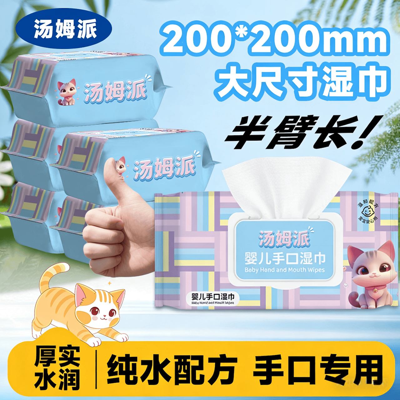 可用半年巨无霸加大加厚擦手擦脸家庭装湿巾婴幼儿手口专用湿纸巾,淘宝优惠券,粉丝福利购,淘宝优惠卷