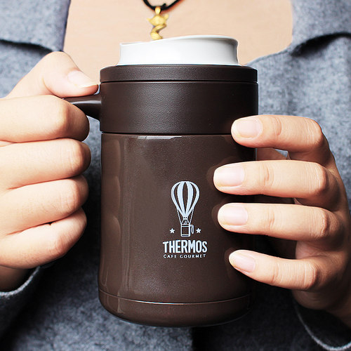 膳魔师不锈钢保温杯办公室保温壶男女带把手咖啡杯带盖TCMG/TCMF - 图0