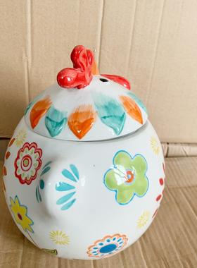 景德镇陶瓷五彩童趣陶瓷茶叶罐密封罐茶罐储存罐储存罐空罐摆件