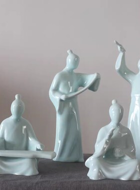 现代中式风创意办公桌陶瓷工艺品