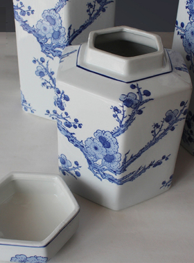 景德镇手绘储物罐中式风装饰摆件