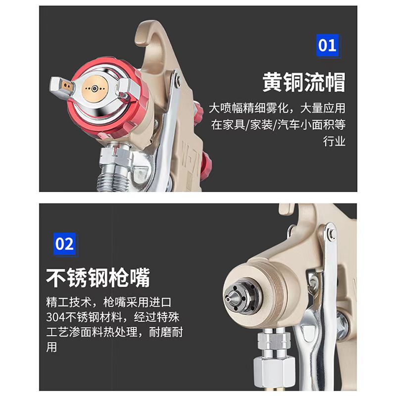 台湾三普W71喷枪W77喷漆油漆涂料气动家具面漆补漆工具专用喷漆枪 - 图1