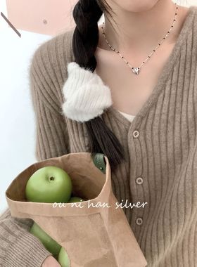 爱心桃心项链纯银锁骨链女