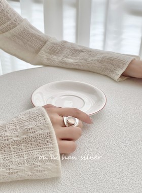 猫眼石戒指纯银韩版女性