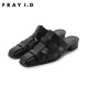 FRAYI.D ເກີບແຕະໃສ່ສົ້ນຕີນ plaid ສີ່ຫຼ່ຽມມົນ