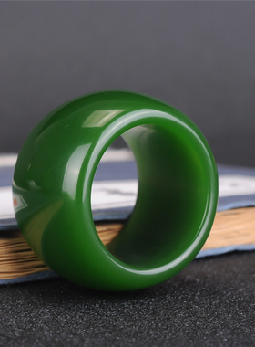 玉翡缘玉器玉翡缘玉器新疆和田玉扳戒指羊脂级碧玉戒指男士扳指碧