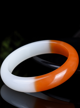 玉翡缘玉器青山玉业新疆和田糖白羊脂玉且末料扁条手镯少女士款玉