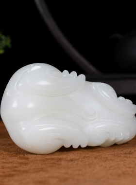 玉翡缘玉器玉缘和田玉把件羊脂白天然昆仑白玉貔貅挂件招财转运男