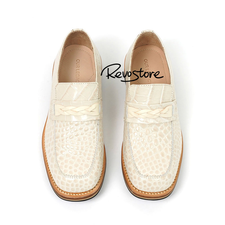 Our Legacy Nakano Loafer  鳄鱼纹 低帮男乐福鞋一脚蹬休闲皮鞋,淘宝优惠券,粉丝福利购,淘宝优惠卷