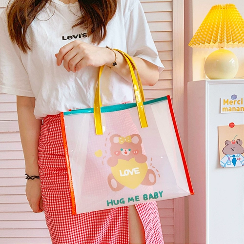 Пляжная сумка через плечо для плавания, сумка-органайзер, милая льняная сумка, водонепроницаемая сумка на одно плечо, популярно в интернете