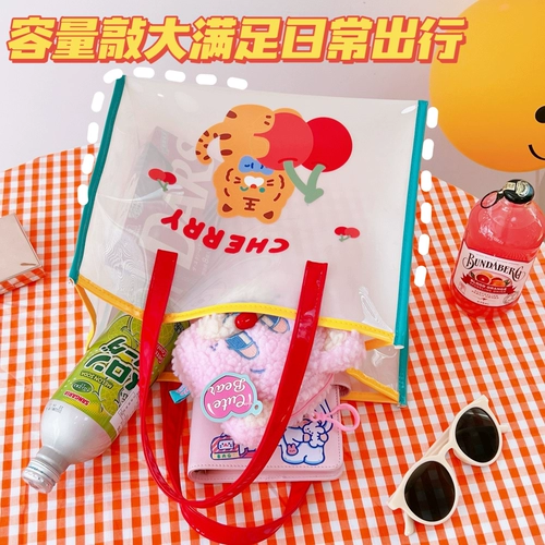 Пляжная сумка через плечо для плавания, сумка-органайзер, милая льняная сумка, водонепроницаемая сумка на одно плечо, популярно в интернете