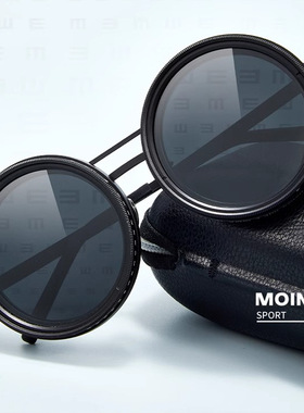 纯手动9档可调减光墨镜钓鱼滤镜眼镜UV防紫外线个性偏光太阳镜圆