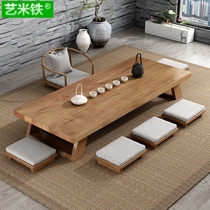 Tatami tea table solid wood tea dwarf table yoga hall meditation short several floating window tables 2022 modern balcony tea table