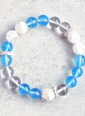 Long高定私享 捡漏浮力  海蓝宝紫锂辉白月光绿幽灵紫水晶手串