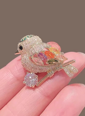 新款小喜鹊胸针女胸花别针配饰气质高档西装防走光固定扣衬衫衣
